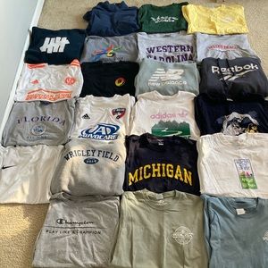 Lot of 22 Men’s T-Shirts and Sweatshirts